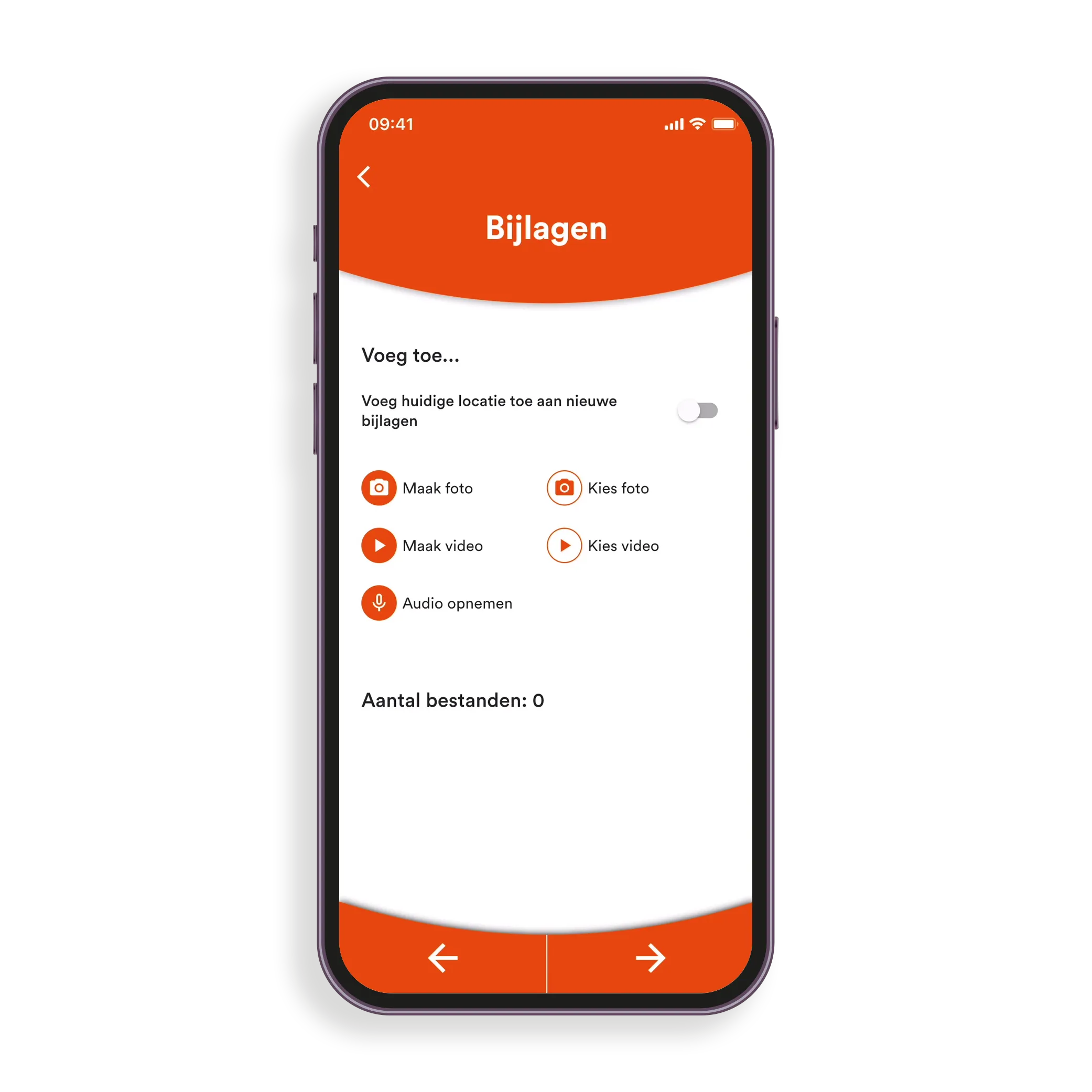 Discriminatie Melder app — bewijs toevoegen