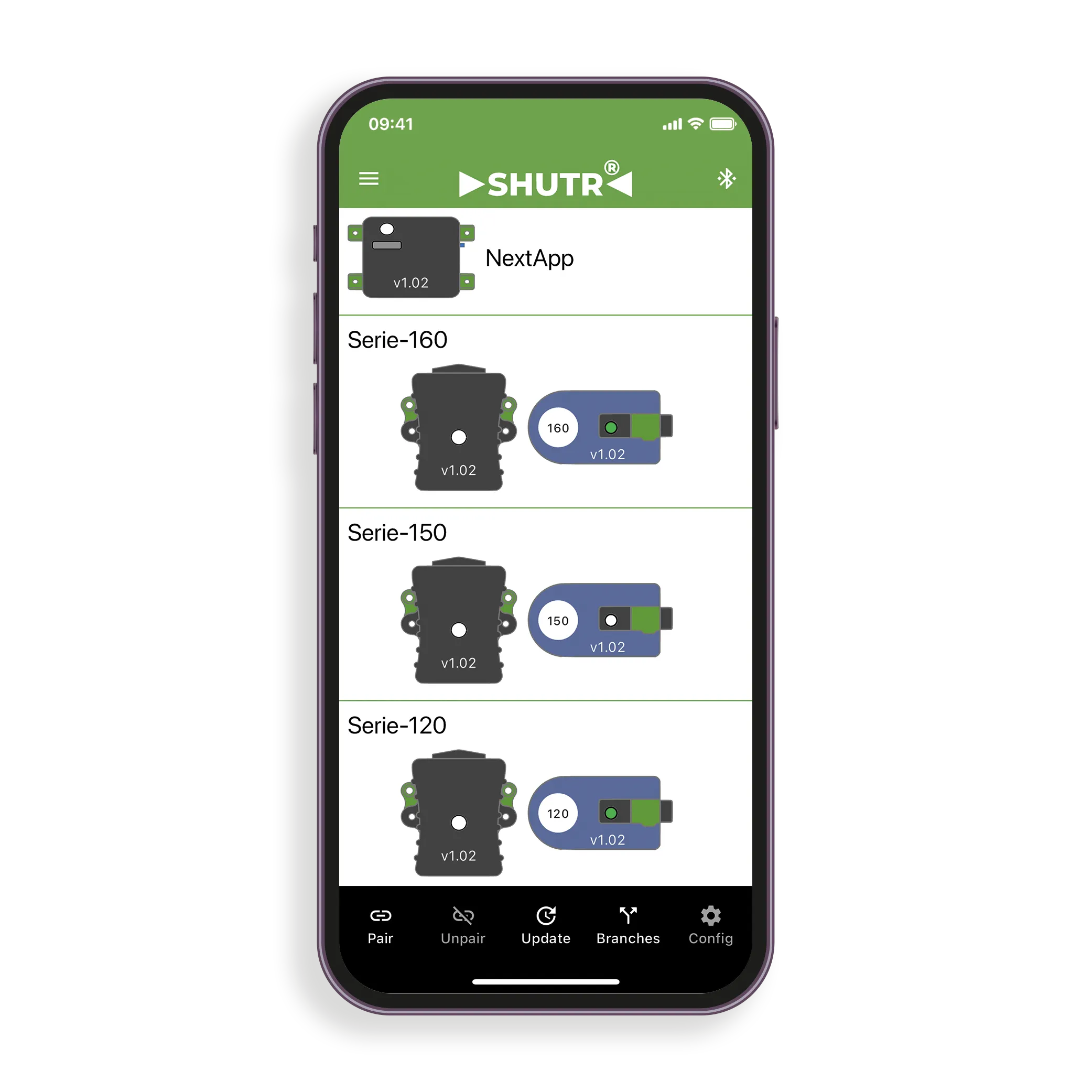 BlastGate SHUTR app — startscherm van de Flutter IoT app