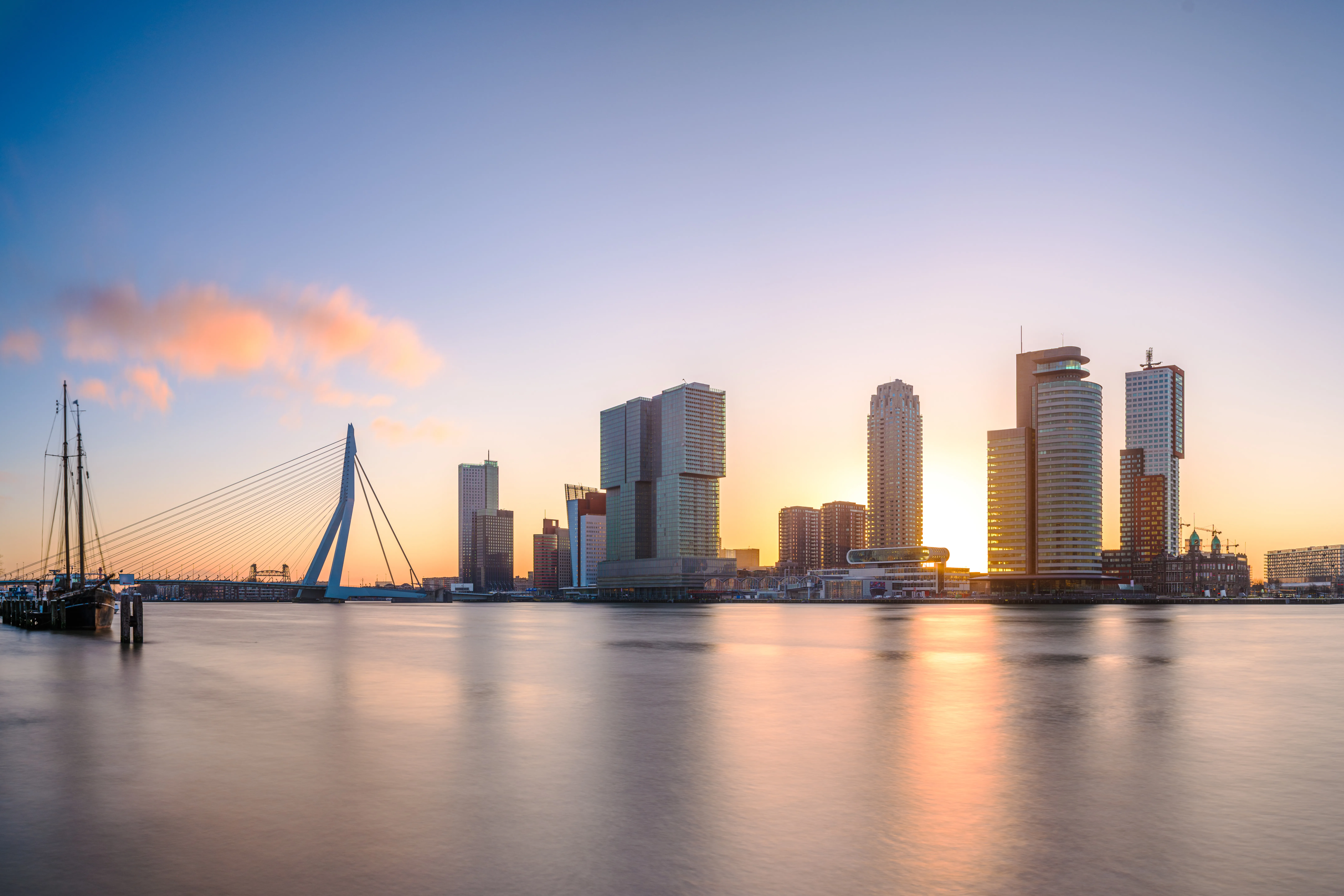 Rotterdam skyline met Erasmusbrug